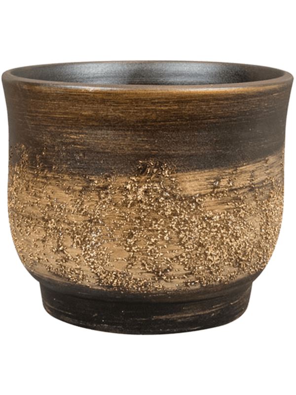 Aico Plant Pot 13cm Height 15.5cm Dia Pot Shiny Brown