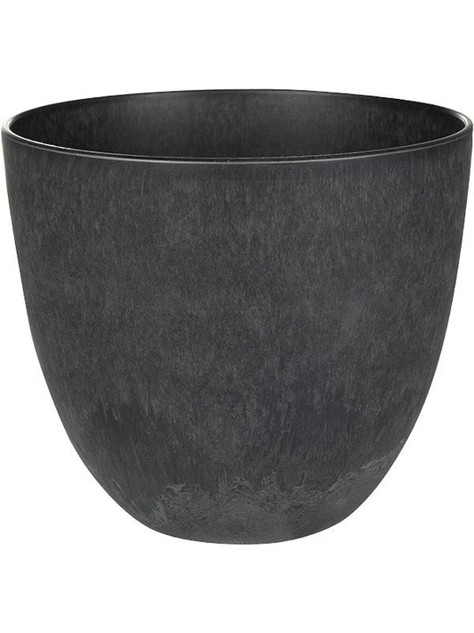 Artstone Plant Pot 20cm Height 22cm Dia Bola Pot Black