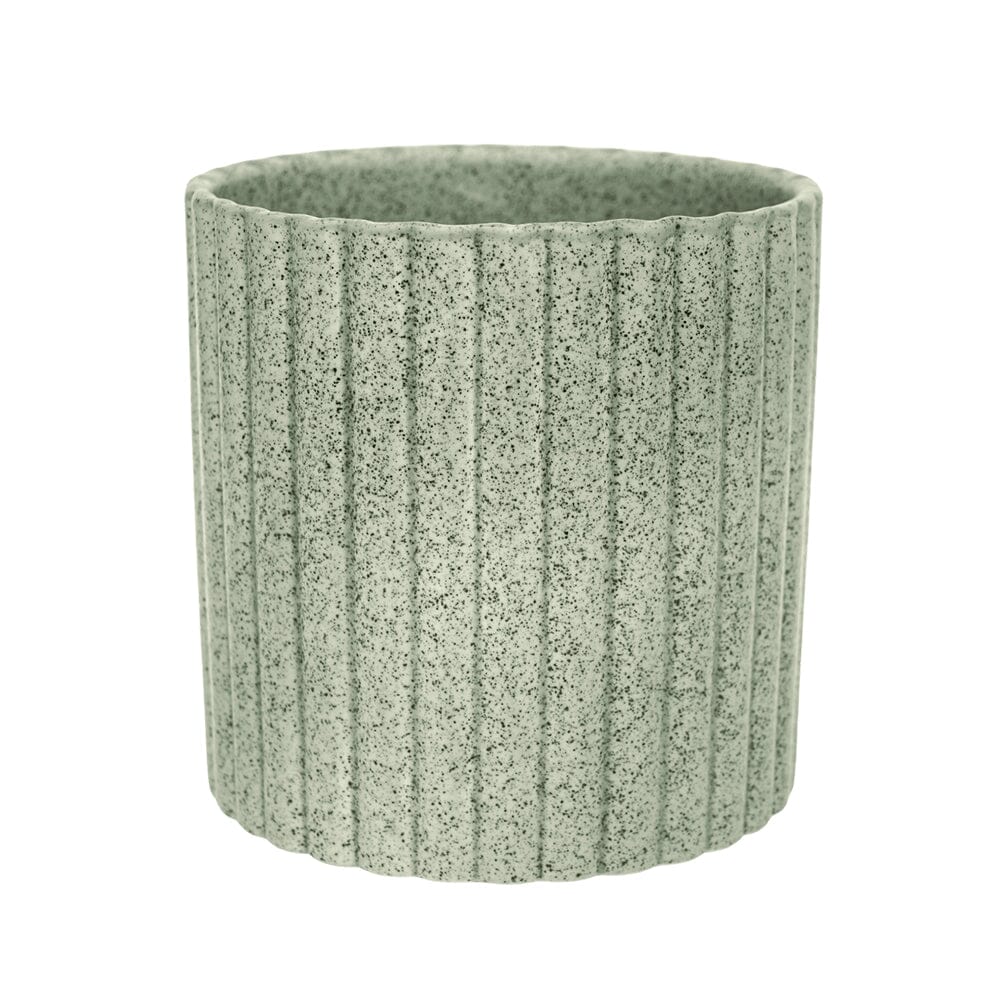 Azalea Stone Ribbed Speckle Green Planter 15.5cm Pots & Planters