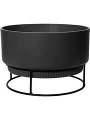 B. For Studio Plant Pot 19.1cm Height 25.6cm Dia Bowl Living Black Pots & Planters