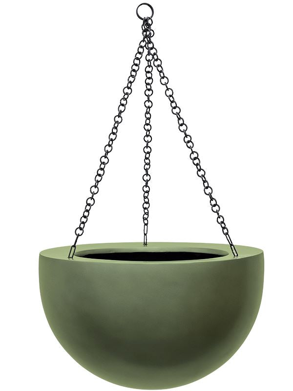 Baq Gradient Plant Pot 21cm Height 23cm Dia Hanging Bowl Matt Forest Green Pots & Planters