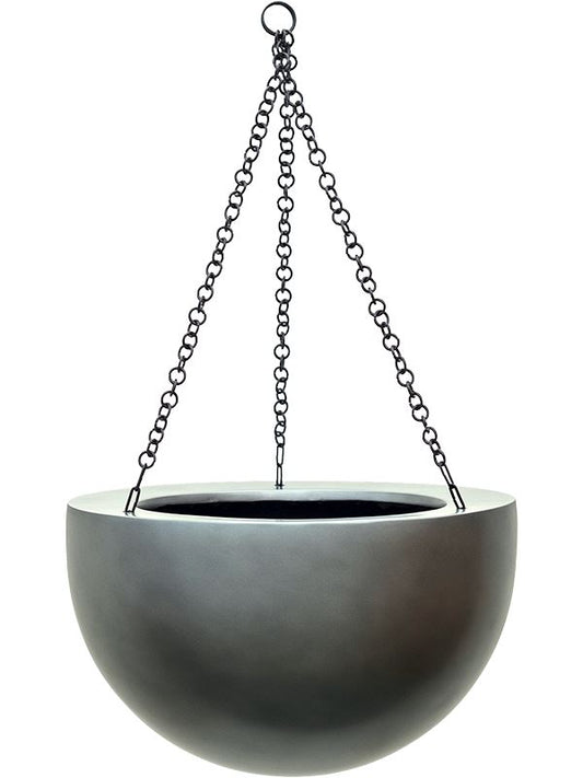 Baq Gradient Plant Pot 21cm Height 23cm Dia Hanging Bowl Matt Grey Pots & Planters