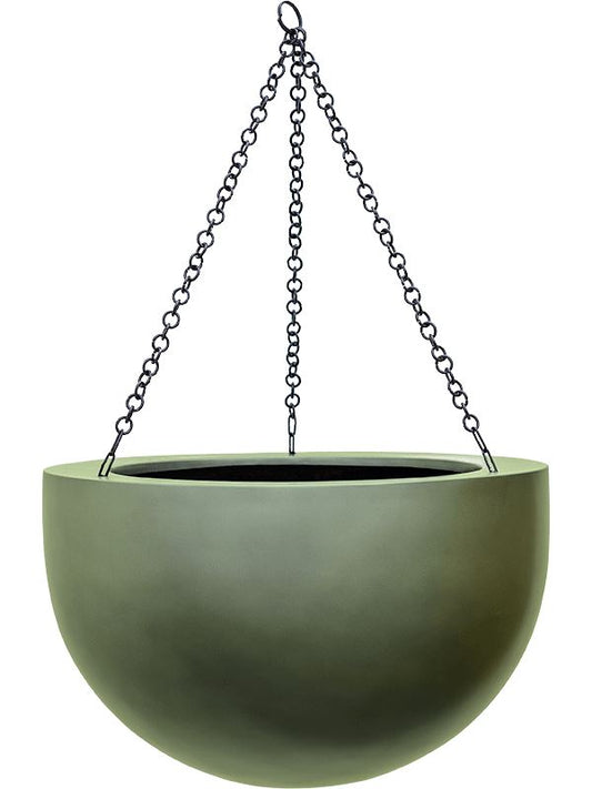 Baq Gradient Plant Pot 24cm Height 28cm Dia Hanging Bowl Matt Forest Green Pots & Planters