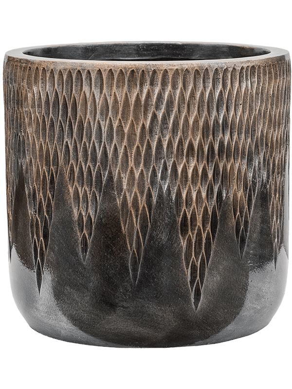 Baq Luxe Lite Universe Comet Plant Pot 22cm Height 19cm Dia Cylinder Bronze Pots & Planters