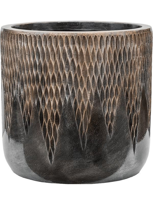 Baq Luxe Lite Universe Comet Plant Pot 38cm Height 35cm Dia Cylinder Bronze Pots & Planters