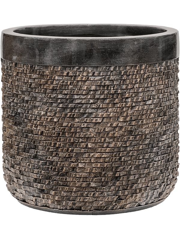 Baq Luxe Lite Universe Layer Plant Pot 22cm Height 19cm Dia Cylinder Bronze Pots & Planters