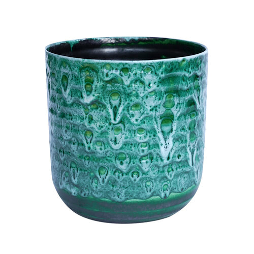 Emerald Reactive Glaze Ceramic Pot 13cm Pots & Planters