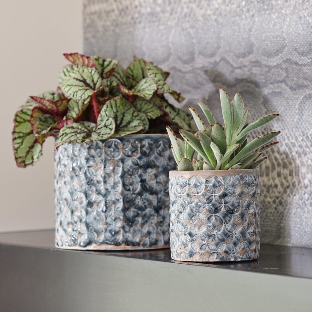 Terni Planter Denim Indoor Ceramic 18cm Pot Pots & Planters