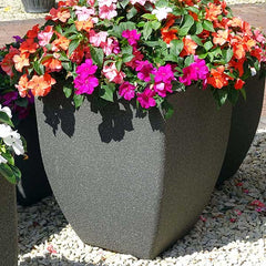 28cm Soho Square Planter Old Stone Plant Pot Outdoor Pots