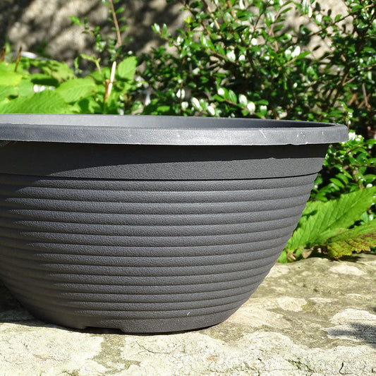 30cm Maine Bowl Grey Plant Pot Outdoor Pots