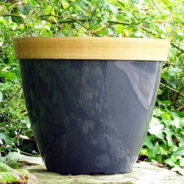 34cm Provence Planter Charcoal Grey Plant Pot Outdoor Pots