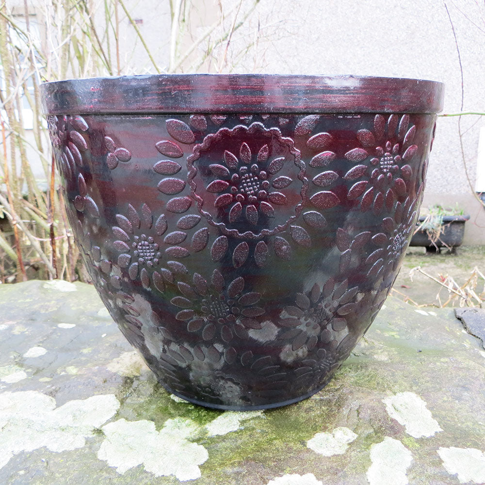 35cm Chengdu Patio Pot Black/Copper Plant Pot Outdoor Pots