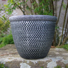 36cm Cromarty Antique Silver Plant Pot Outdoor Pots