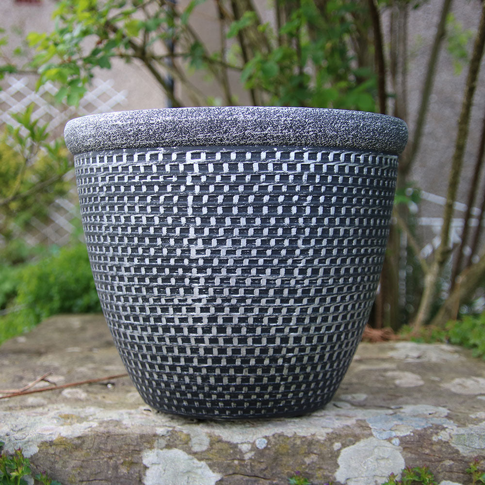 40cm Cromarty Antique Silver Plant Pot Outdoor Pots