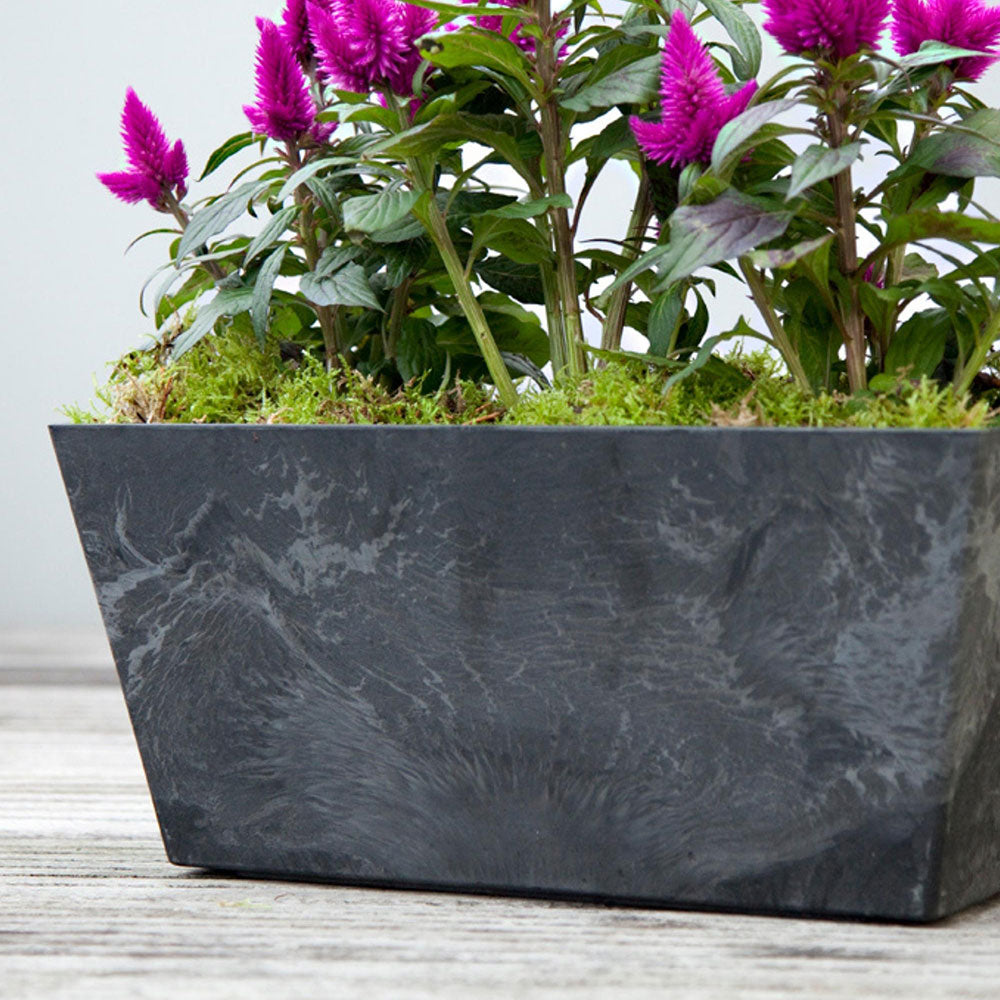 Balcony Trough Ella black 17cm Height 55cm Dia Pots & Planters