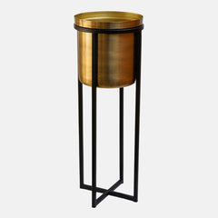 Calla Planter Stand Black Antique Gold 58cm Height 22cm Dia Pots & Planters