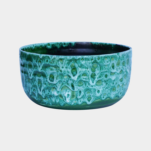 Emerald Reactive Glaze Bowl 12.5cm Height 25cm Dia Pots & Planters