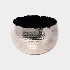 Hammered Bowl Nickel & Black 19cm Pots & Planters