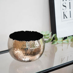 Hammered Bowl Nickel & Black 19cm Pots & Planters