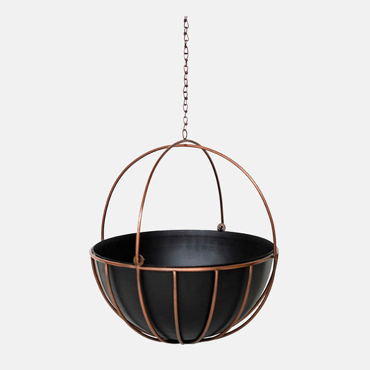 Indoor Kensington Copper Hanging Planter 34cm Height 30cm Dia Pots & Planters