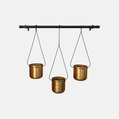 Linear Black and Gold Hanging Planters 81cm Pots & Planters