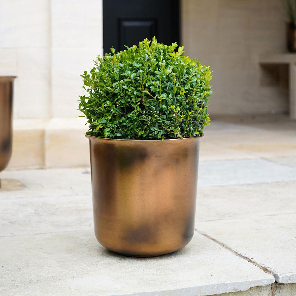 Outdoor Hampton Copper Metal Planter 28cm Height 27.5cm Width Pots & Planters