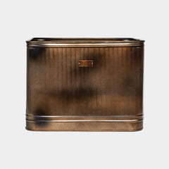 Outdoor Hampton Rectangular Copper Metal Planter 38cm Height 50cm Width Pots & Planters