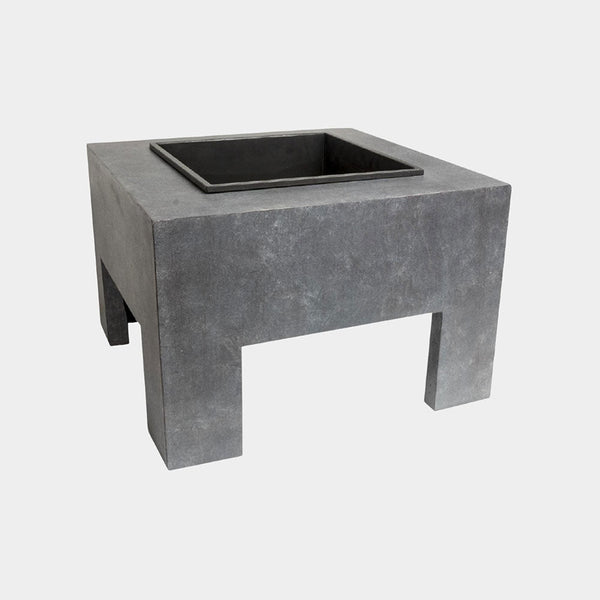 Square Fire Bowl & Square Console Cement 40cm Height 58cm Width ...